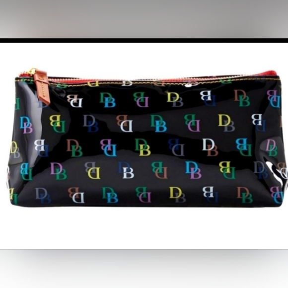 Dooney & Bourke Handbags - Dooney & Bourke Black Multicolor Logo Pouch, cosmetic bag, case NWT